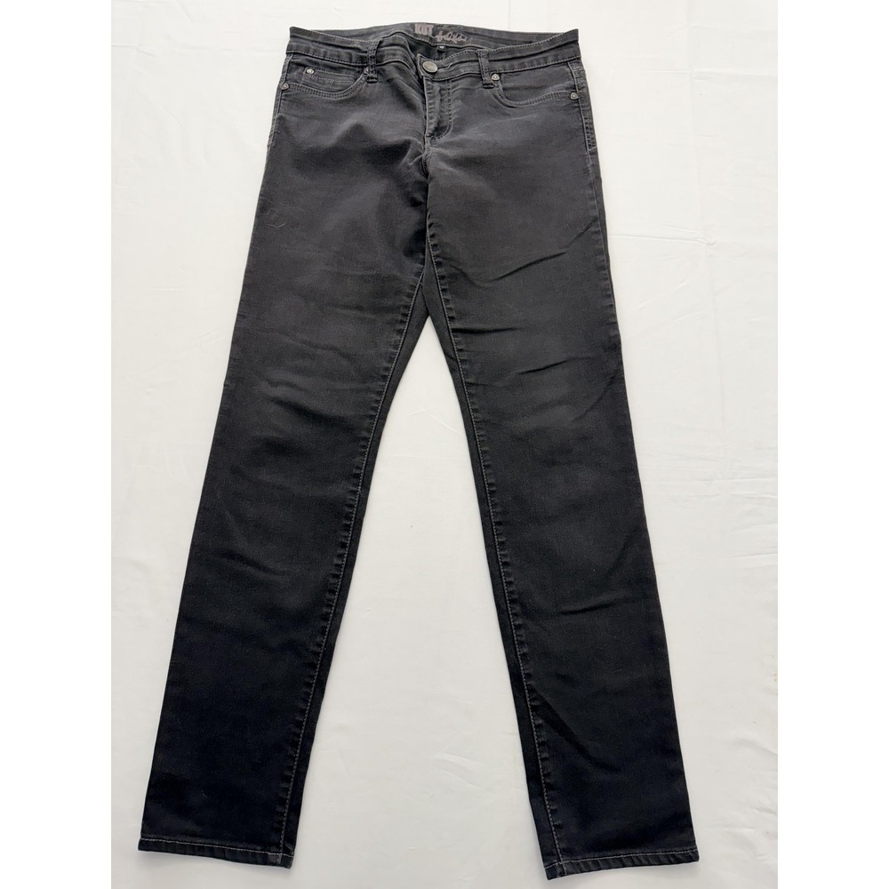 KUT From The Kloth Skinny Jeans Womens 10 Gray Charcoal Wash Mid Rise Slim 32x32